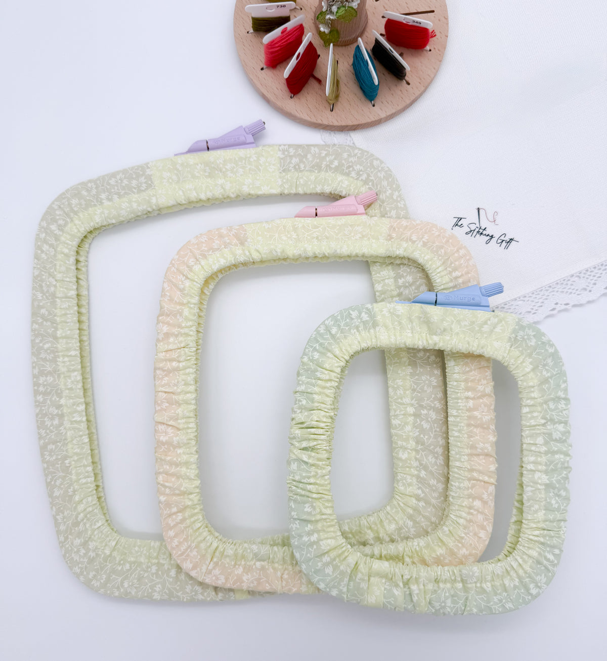Set of 3 Embroidery Hoop Covers for Nurge Hoops – Cross Stitch & Needlework Protectors