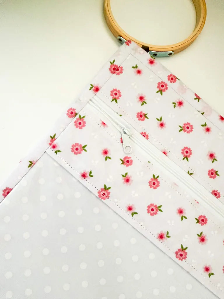 Cross Stitch Project Bag with Clear Vinyl Window | Handmade Embroidery Storage Bag 28 cm x 30 cm