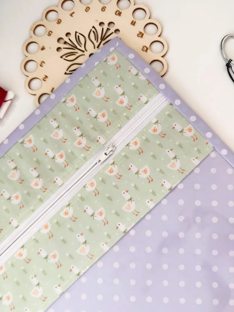 Cross Stitch Project Bag with Clear Vinyl Window | Handmade Embroidery Storage Bag 28 cm x 30 cm