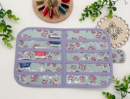 Little Roses Cross Stitch Bobbin Storage Holder