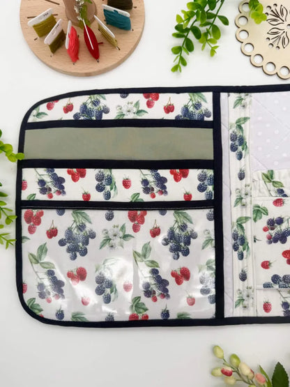 Large Cross Stitch Project Folder – Padded Organiser with Multiple Pockets