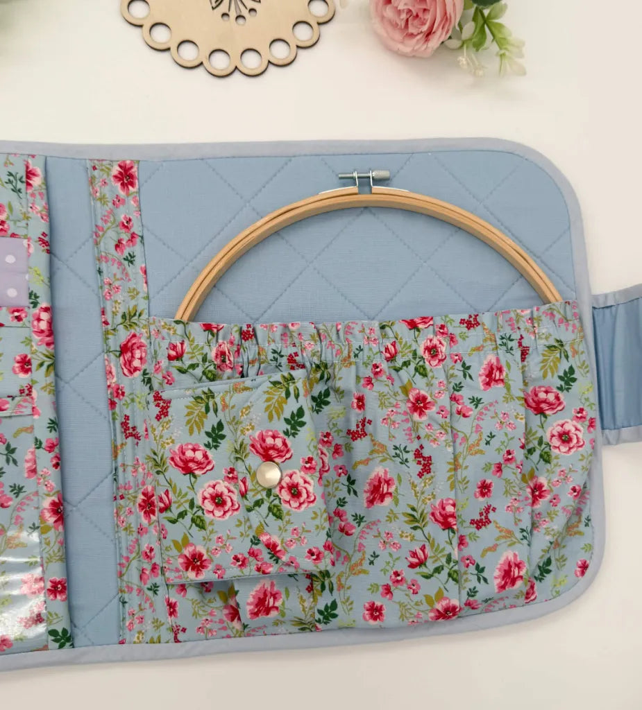 Large Cross Stitch Project Folder – Padded Organiser with Multiple Pockets