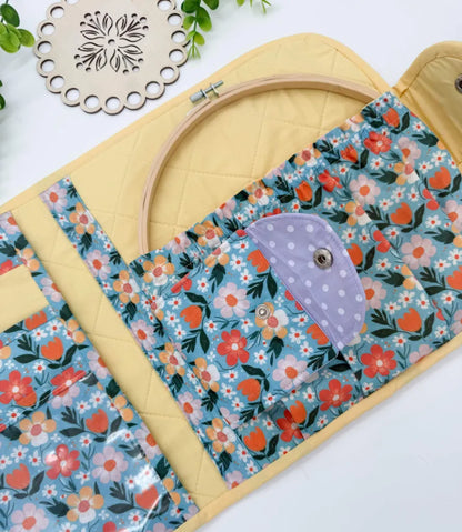 Large Cross Stitch Project Folder – Padded Organiser with Multiple Pockets