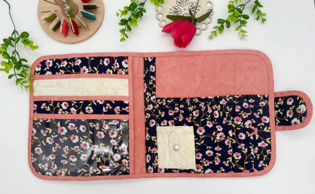 Large Cross Stitch Project Folder – Padded Organiser with Multiple Pockets