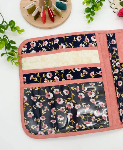 Large Cross Stitch Project Folder – Padded Organiser with Multiple Pockets