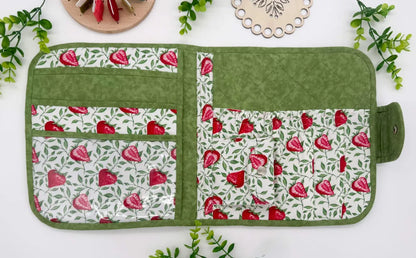 Large Cross Stitch Project Folder – Padded Organiser with Multiple Pockets