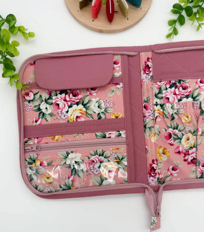 Cross Stitch Project Folder with Zipper – Travel Organiser for Hoop, Pattern & Supplies