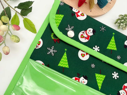 Handmade Cross Stitch Project Bag – 28 × 32 cm Christmas Theme
