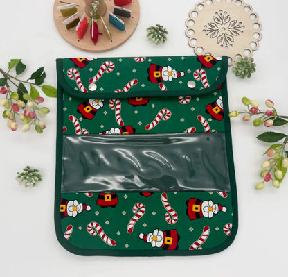 Handmade Cross Stitch Project Bag – 28 × 32 cm Christmas Theme