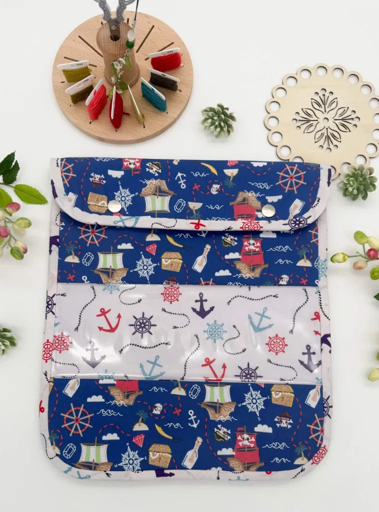 Handmade Cross Stitch Project Bag – 28 × 32 cm Summer Print