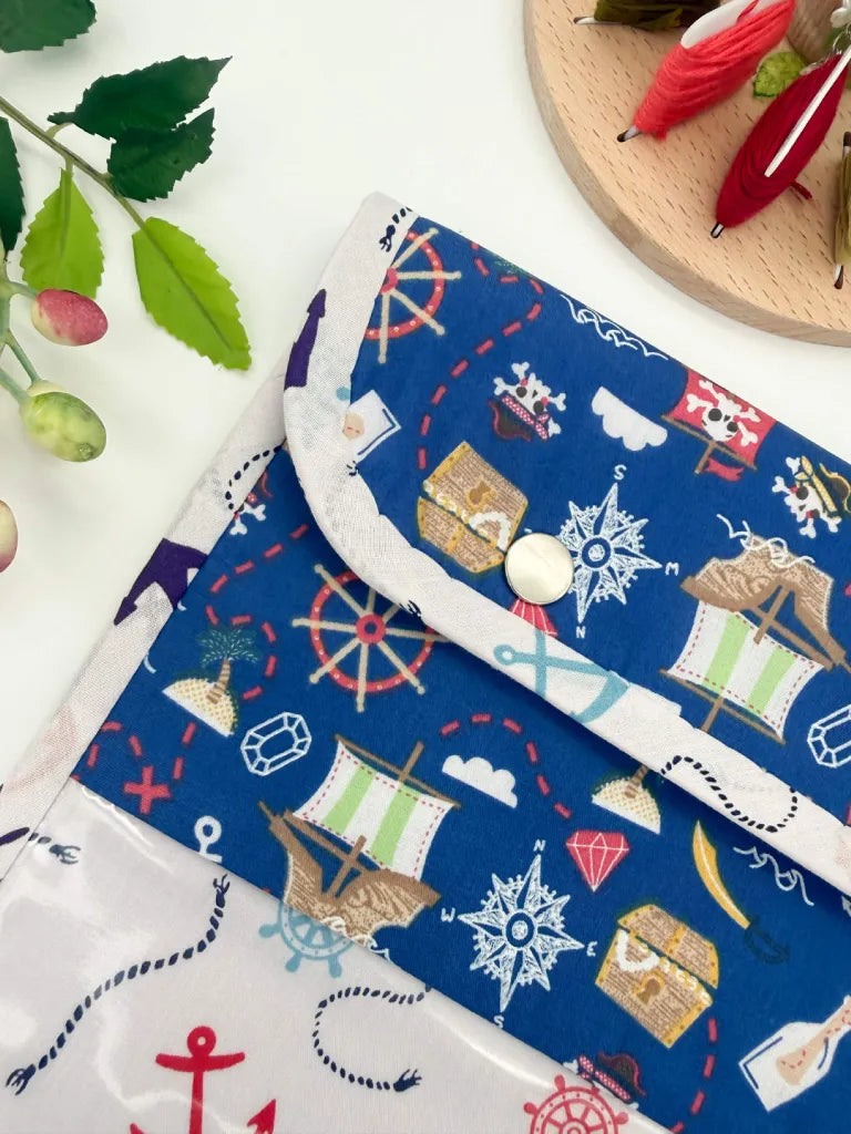 Handmade Cross Stitch Project Bag – 28 × 32 cm Summer Print