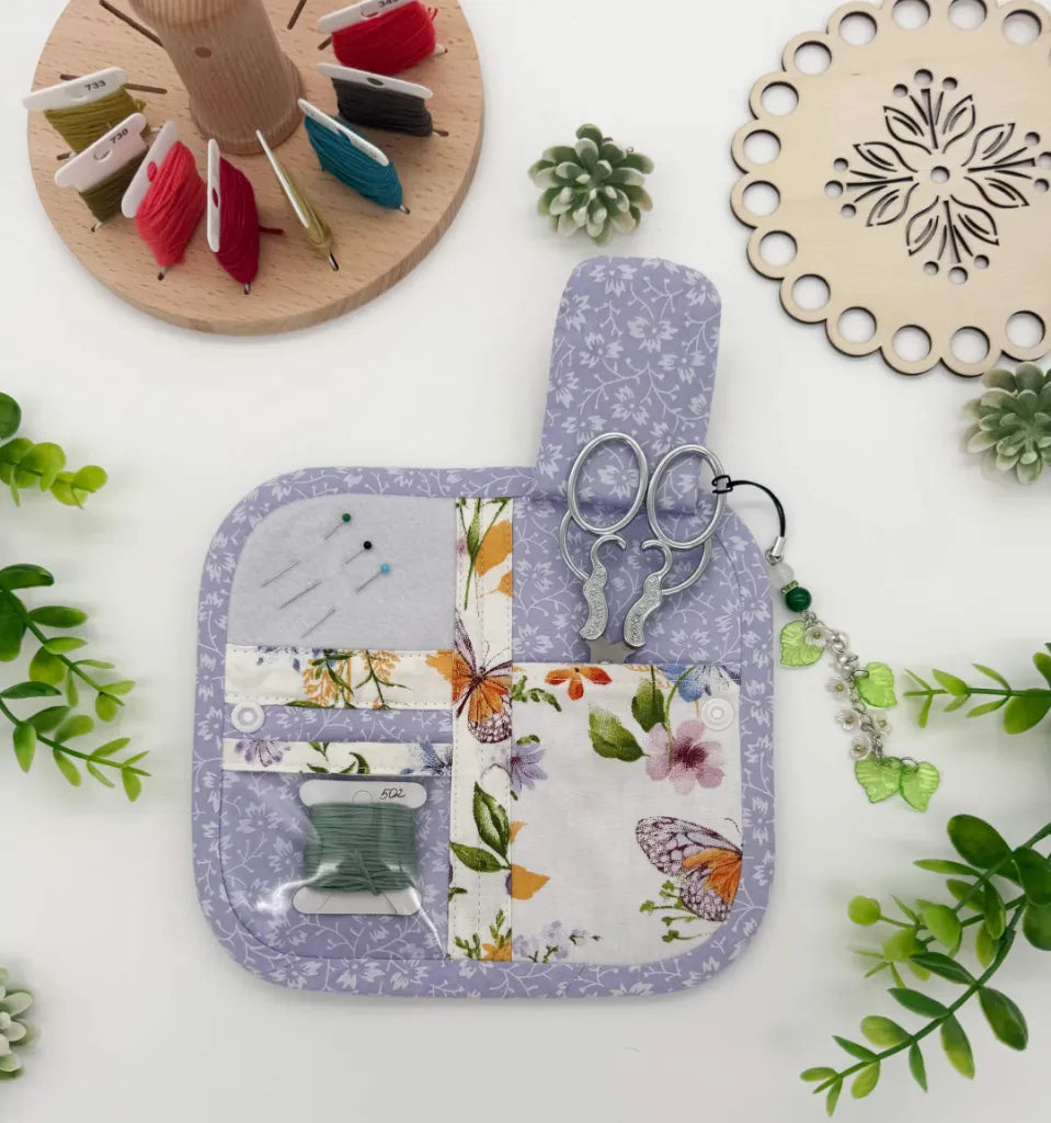 Cross-Stitch Mini Scissors Case Butterfly Print – Handmade Padded Holder