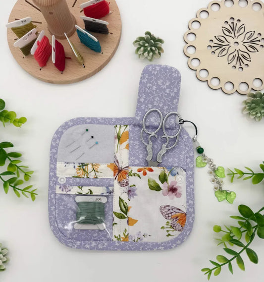 Cross-Stitch Mini Scissors Case Butterfly Print – Handmade Padded Holder