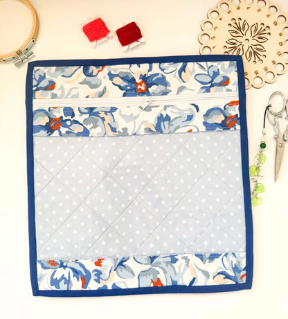 Cross Stitch Project Bag with Clear Vinyl Window | Handmade Embroidery Storage Bag 28 cm x 30 cm