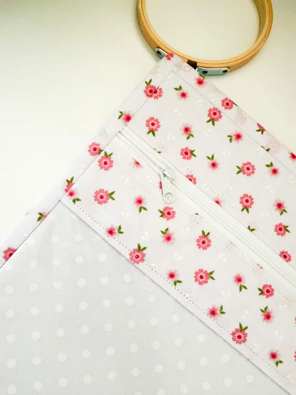 Cross Stitch Project Bag with Clear Vinyl Window | Handmade Embroidery Storage Bag 28 cm x 30 cm