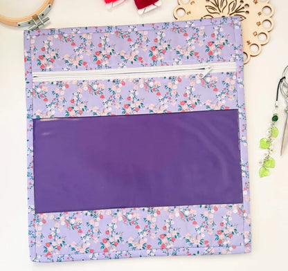 Cross Stitch Project Bag with Clear Vinyl Window | Handmade Embroidery Storage Bag 28 cm x 30 cm